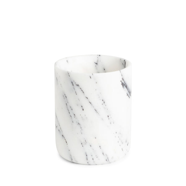 stoned Bold White Marble 'Classic' Toothbrush Holder
