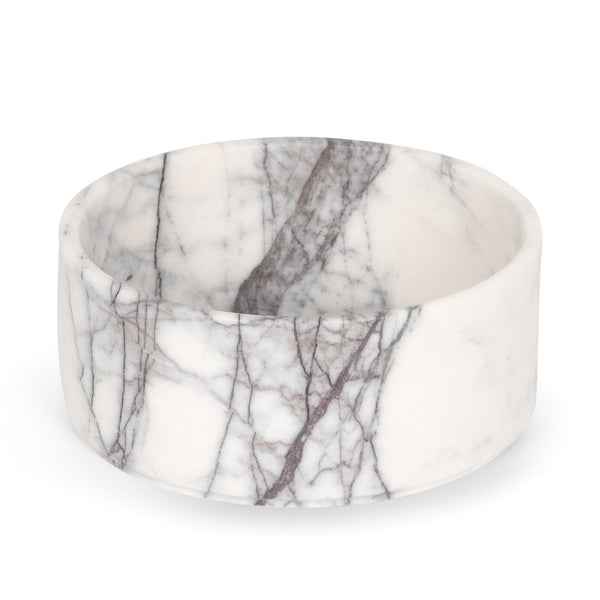 stoned Bold White Marble Fruit Bowl