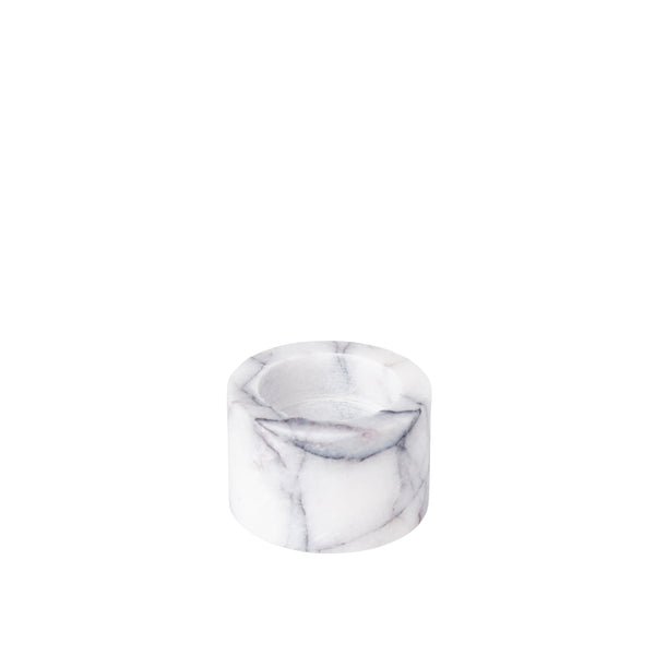 stoned Bold White Marble Tea Light Holder