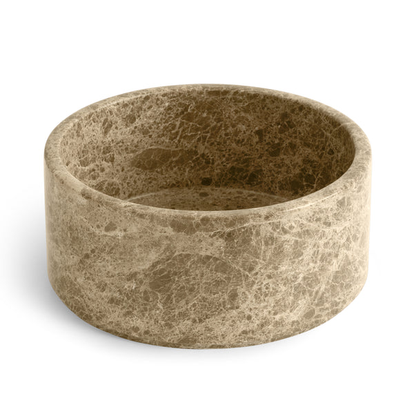 stoned Brown 'Mud' Marble Fruit Bowl