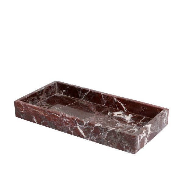 stoned Burgundy Marble Rectangular Tray