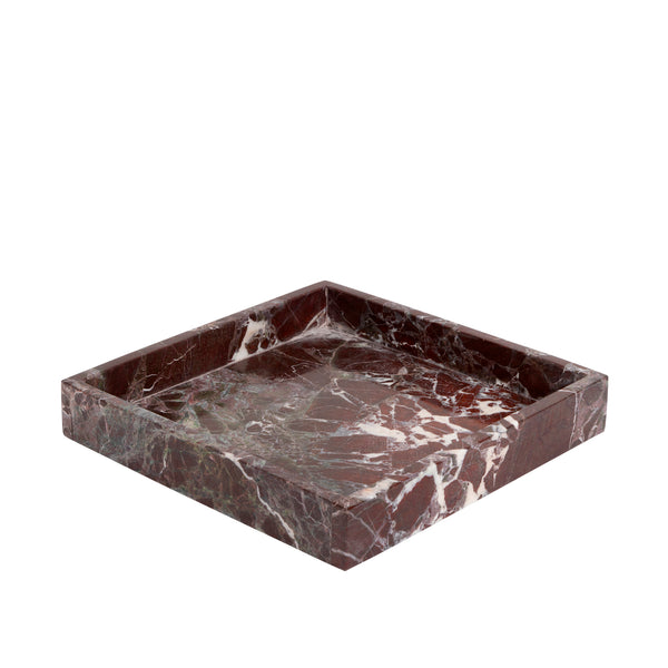 stoned Burgundy Marble Square Tray