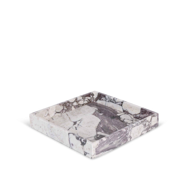 stoned Calacatta Marble Square Tray