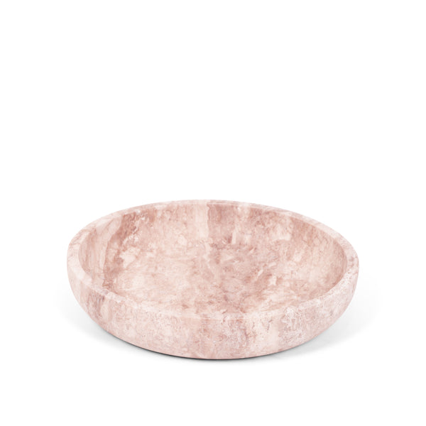 stoned Pink Travertine Bowl 'Luna' M