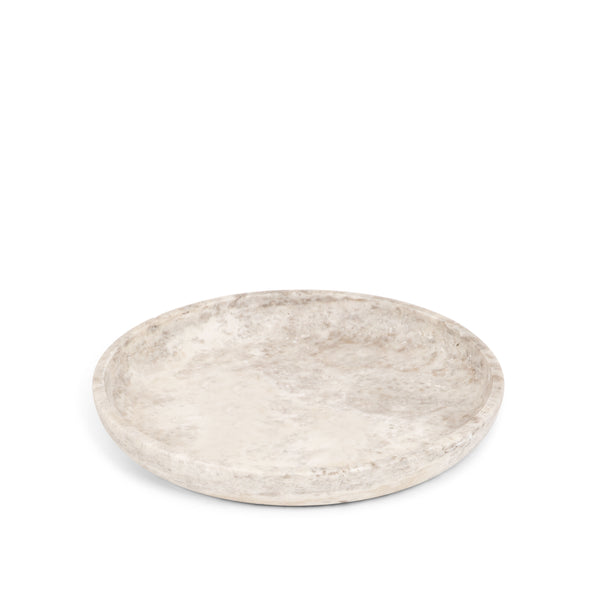 stoned Silver Travertine bowl 'Luna' XL