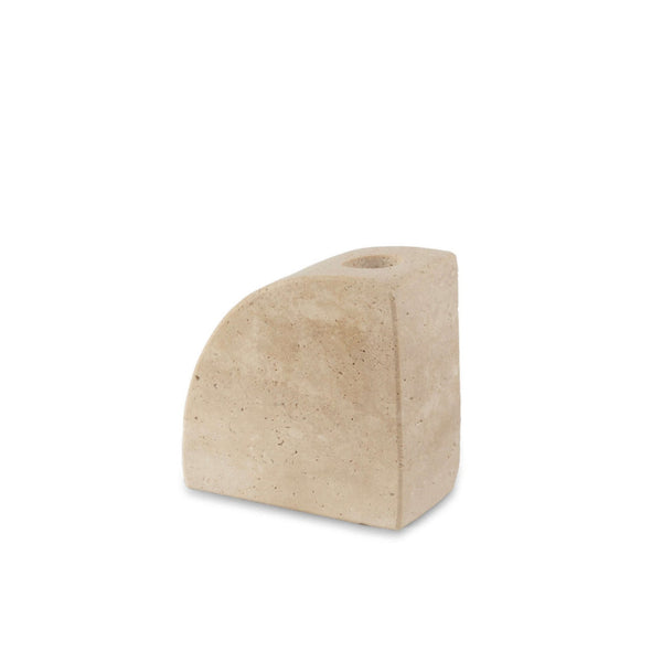 stoned Travertine Candle Holder 'Nova'