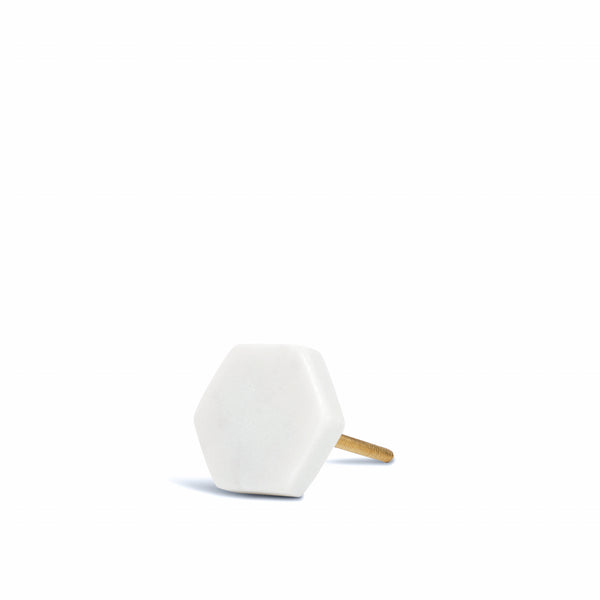 stoned White Marble Hexagon Door Knob