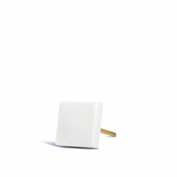stoned White Marble Square Door Knob