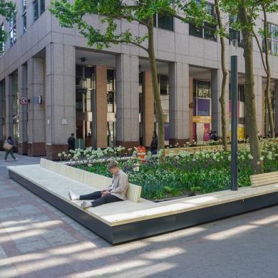 street life Brooklyn Commons MetroTech getransformeerd tot aantrekkelijk en levendig stedelijk centrum