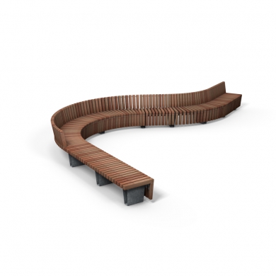 street life Solid Skirt Curved Benches