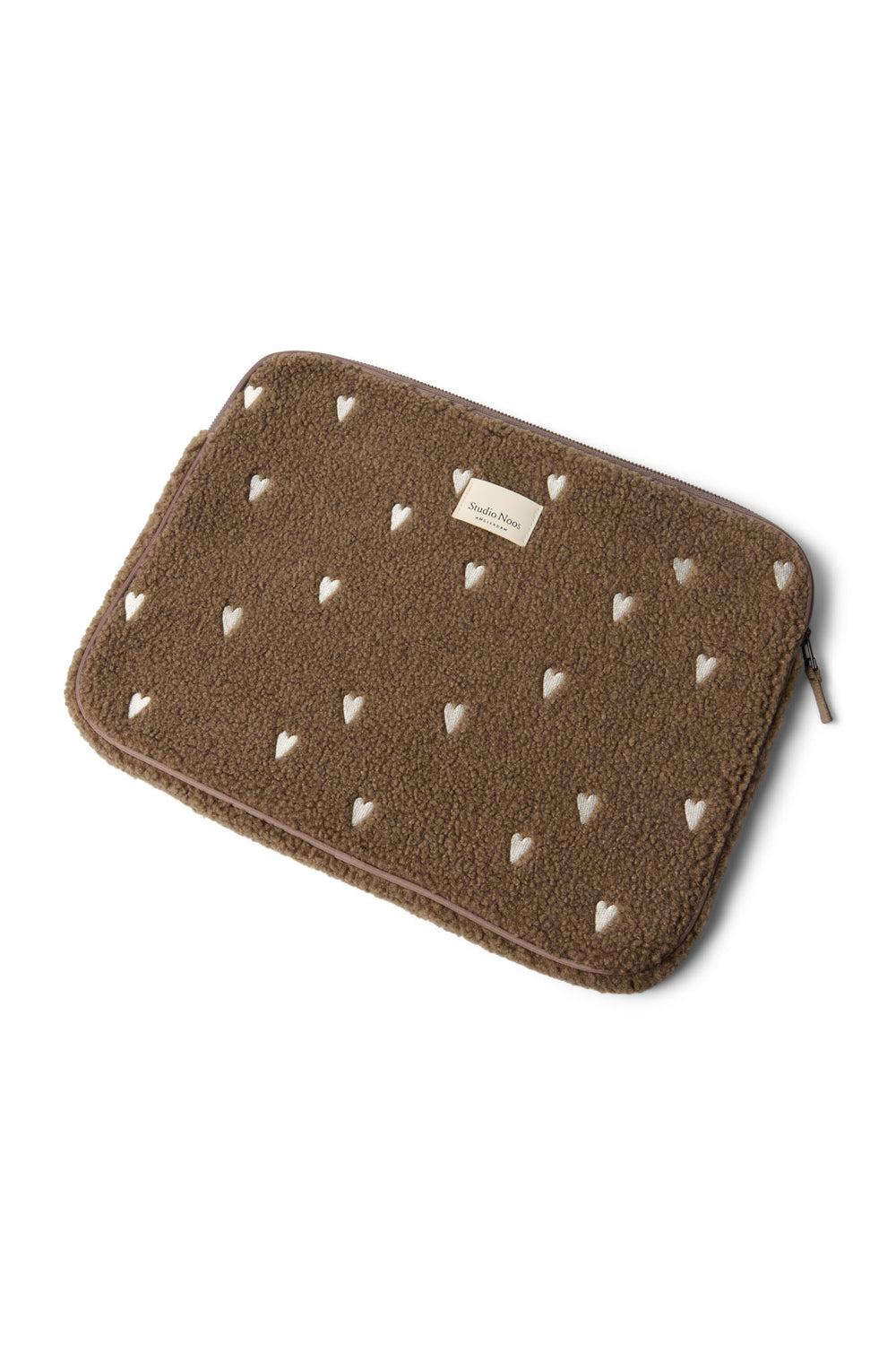 Studio Noos 15 INCH Bruine Teddy Hearts Laptophoes