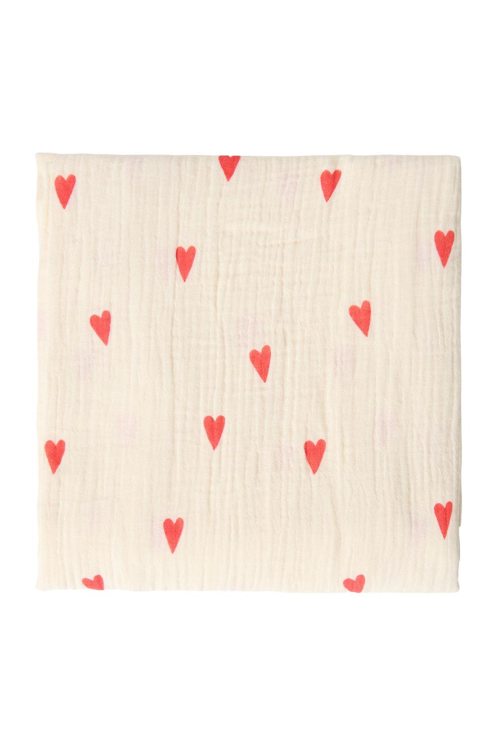 Studio Noos Beige Hearts Swaddle Print Large