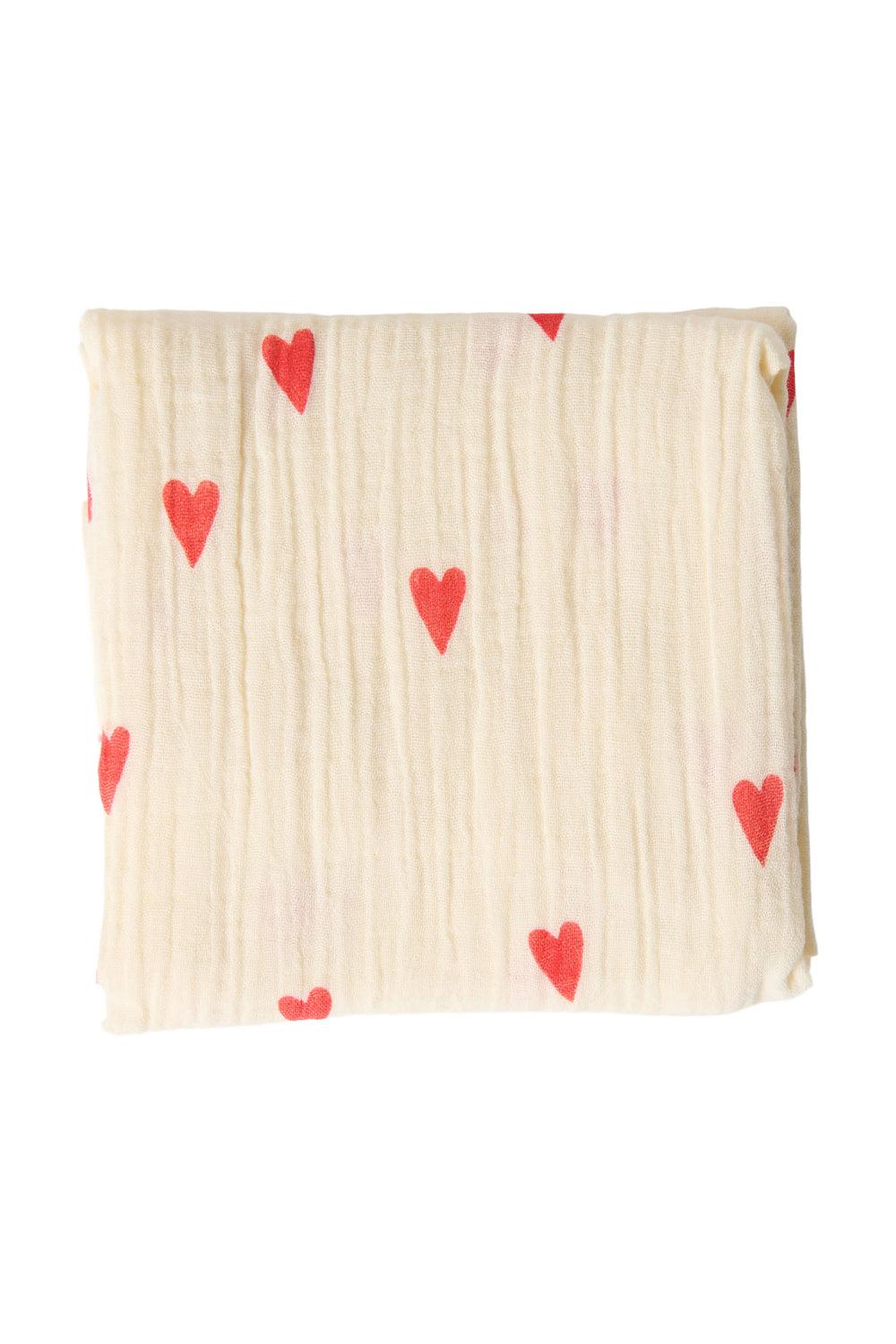 Studio Noos Beige Hearts Swaddle Print Medium