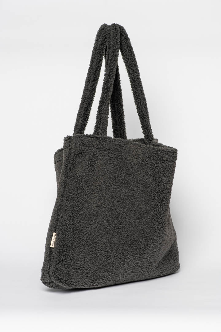 Studio Noos Donkergrijze Teddy Mom Bag
