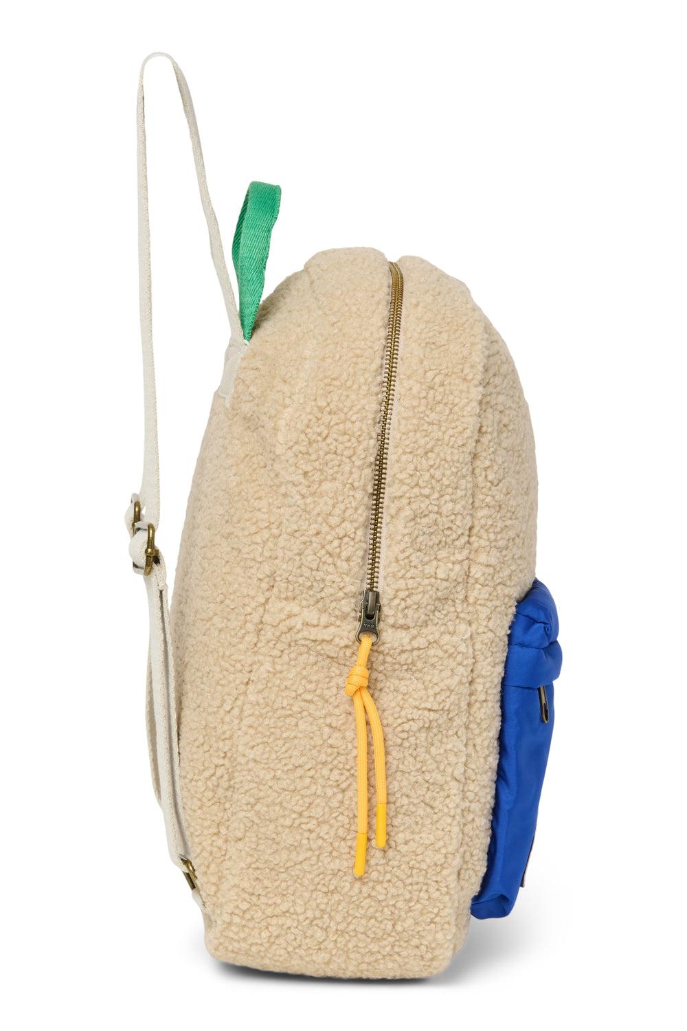 Studio Noos Ecru/Cobalt Teddy Midi Backpack