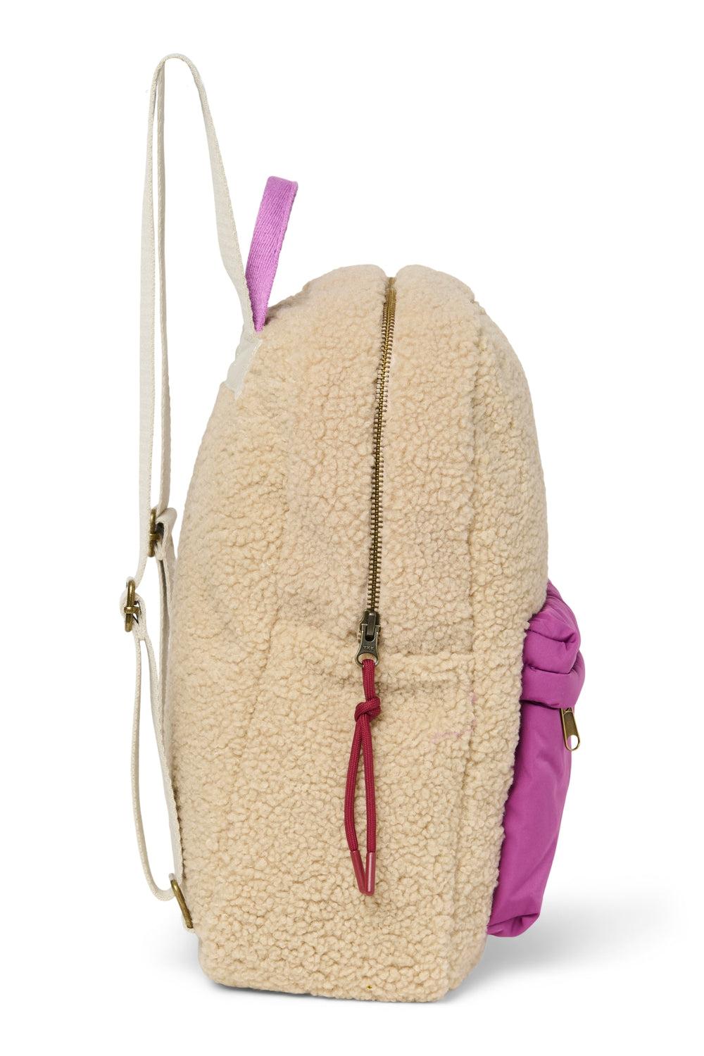 Studio Noos Ecru/Purple Teddy Midi Backpack