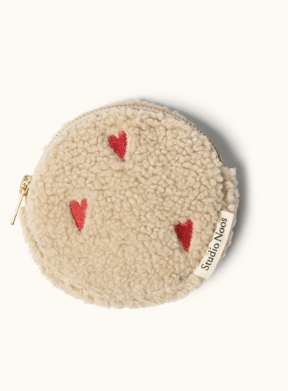 studio noos Ecru Teddy Harten Portemonnee