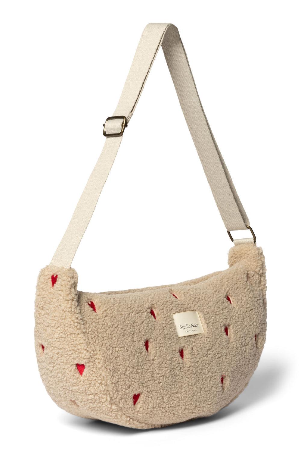 Studio Noos Ecru Teddy Hearts Adult Fanny Pack