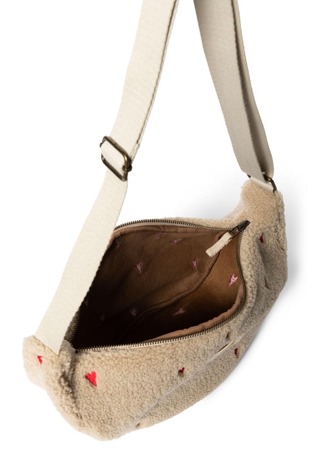 Studio Noos Ecru Teddy Hearts Adult Fanny Pack