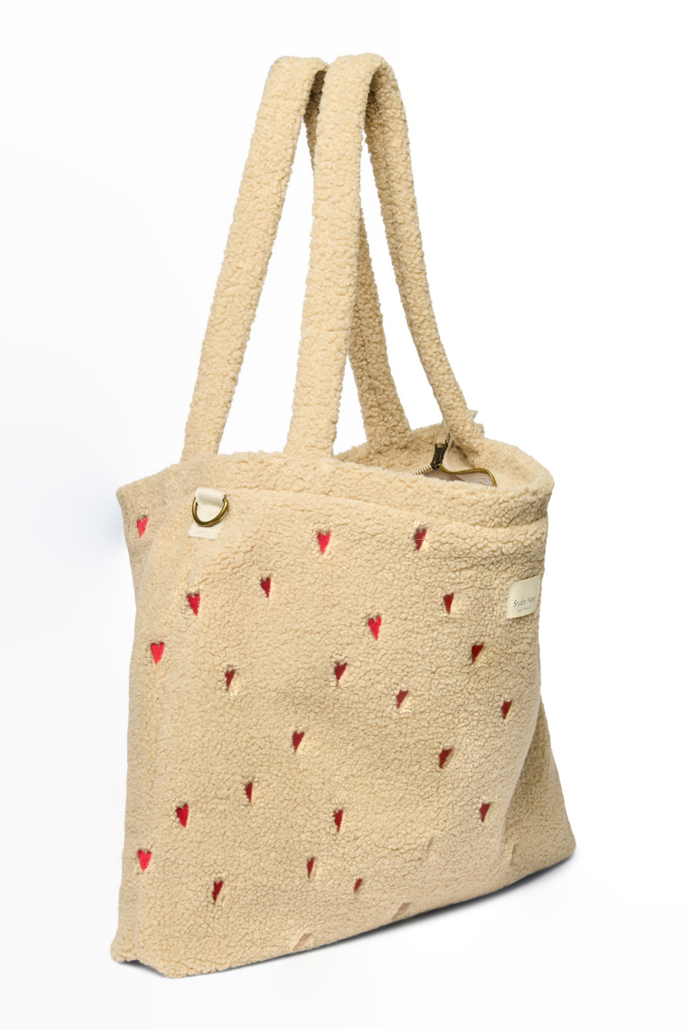 Studio Noos Ecru Teddy Hearts Diaper Bag