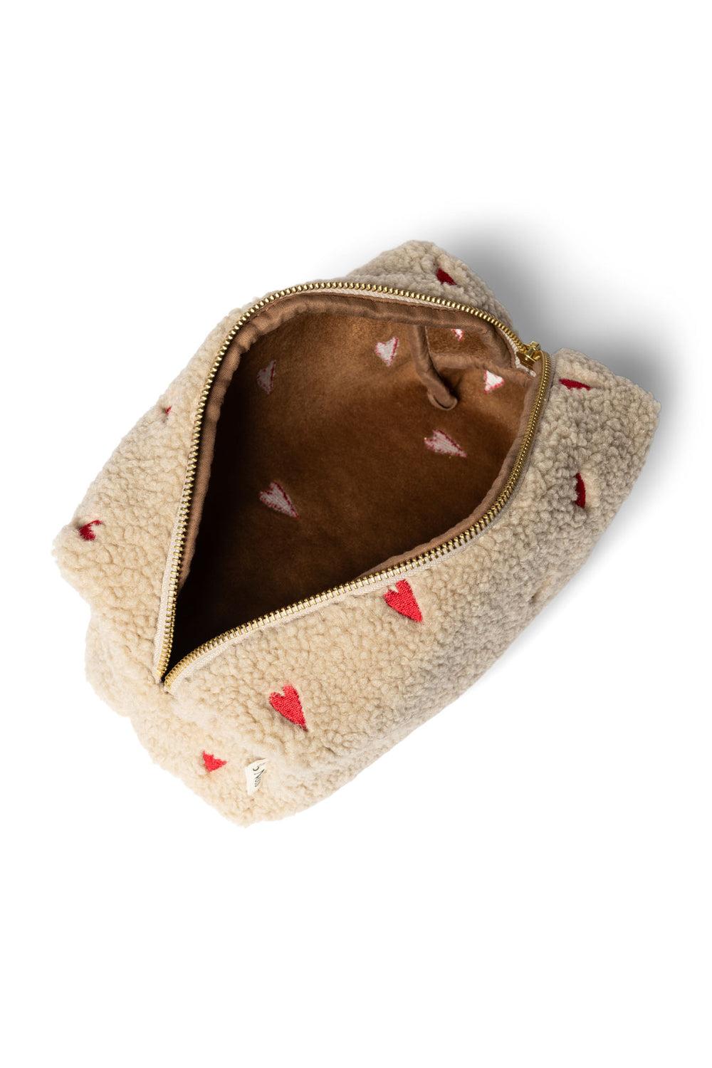 Studio Noos Ecru Teddy Hearts Pouch