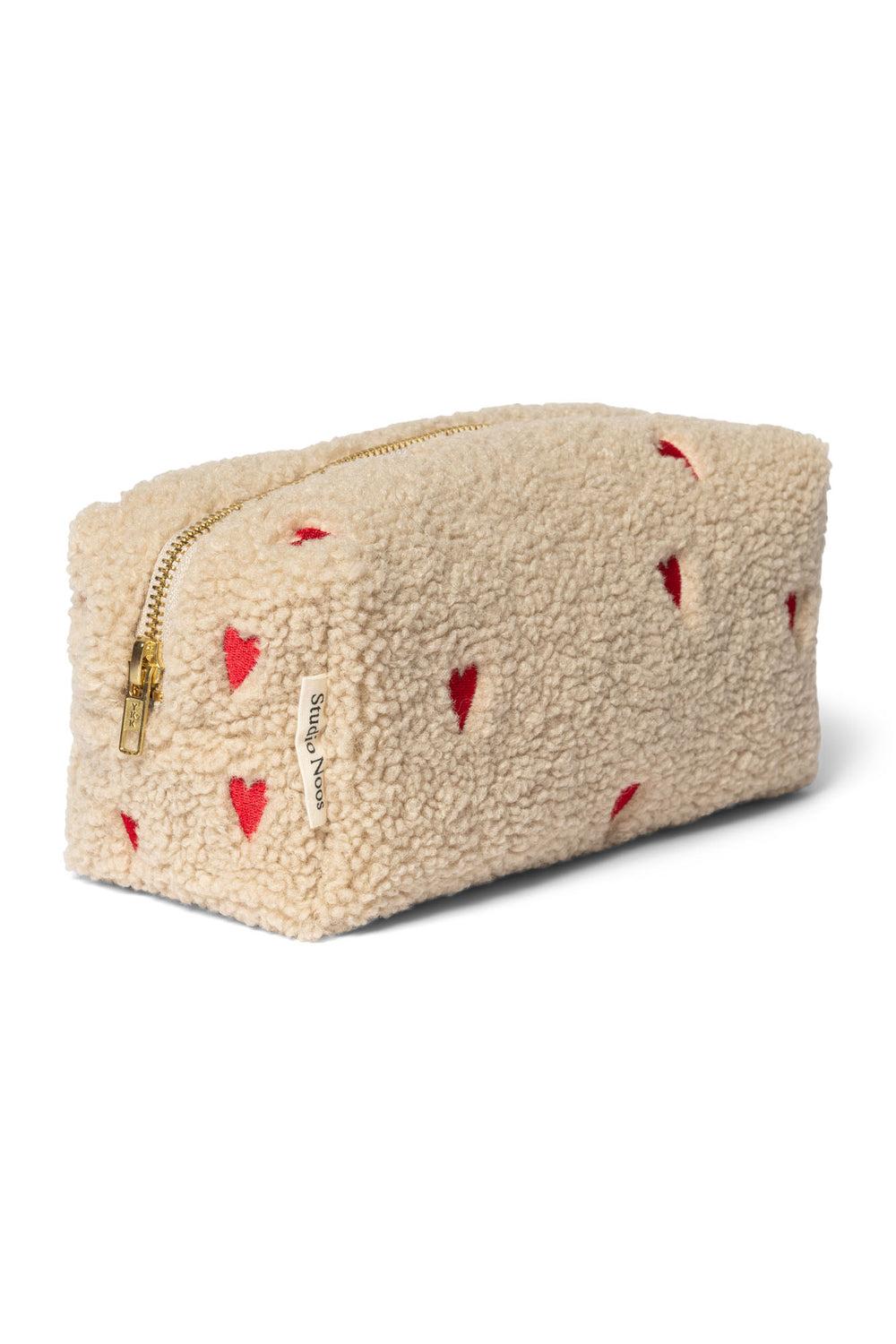 Studio Noos Ecru Teddy Hearts Pouch