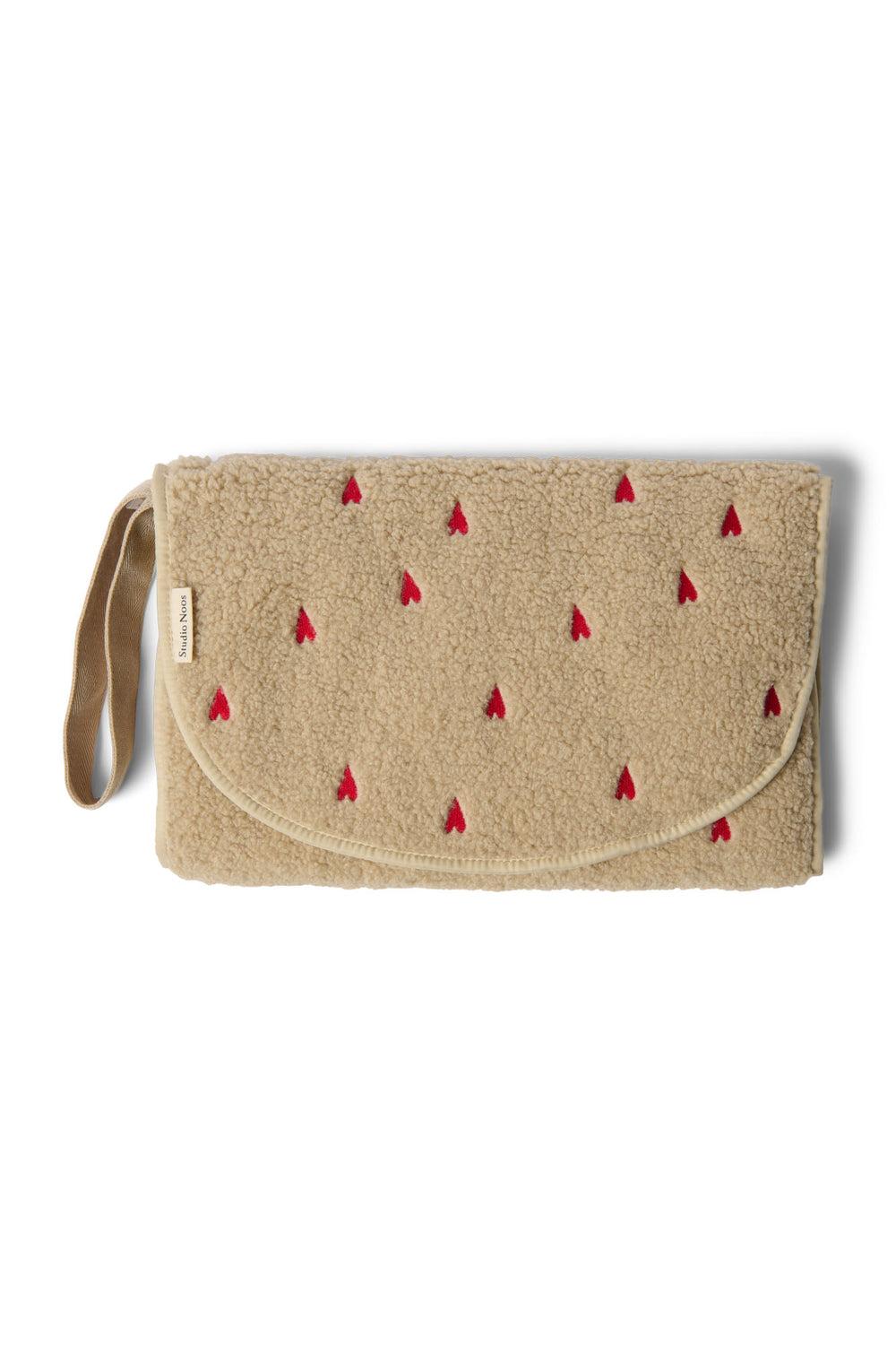 studio noos Ecru Teddy Hearts Verschoonmatje