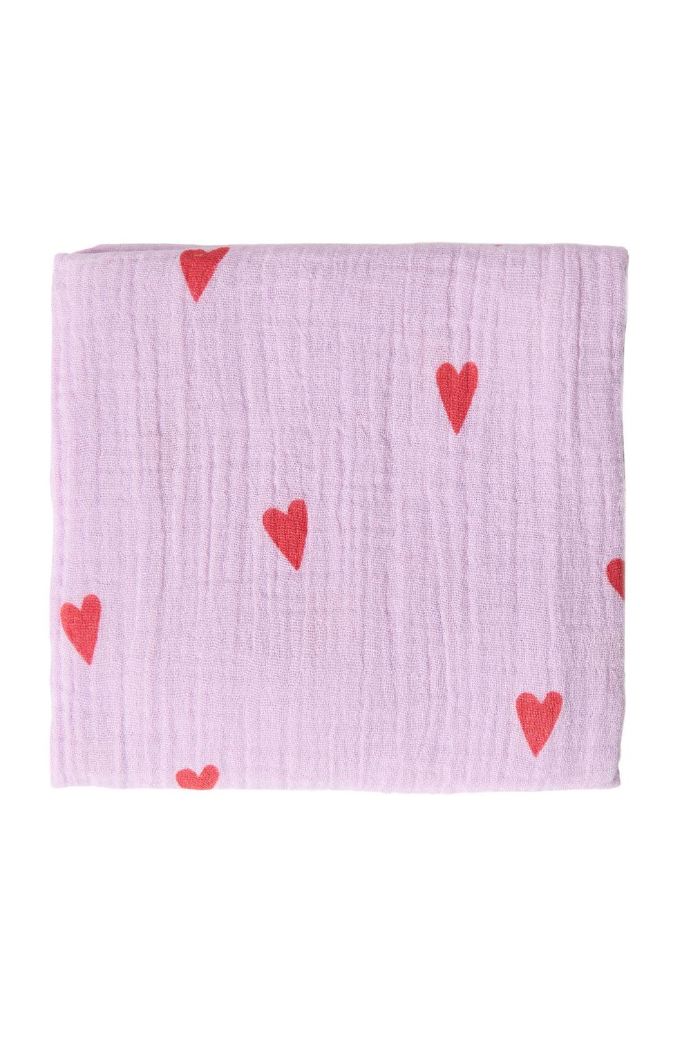 Studio Noos Purple Hearts Swaddle Print Medium