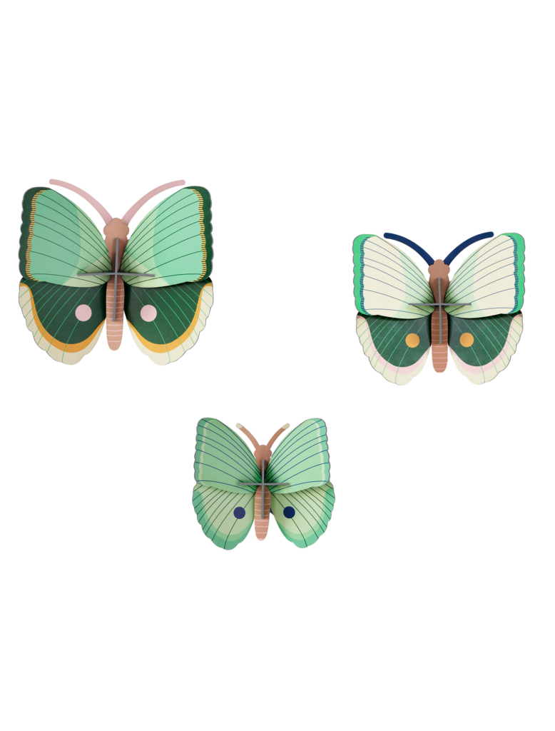studio roof Fern Striped Butterflies set of 3 Thema's Fern Striped Butterflies set of 3 Vlinders