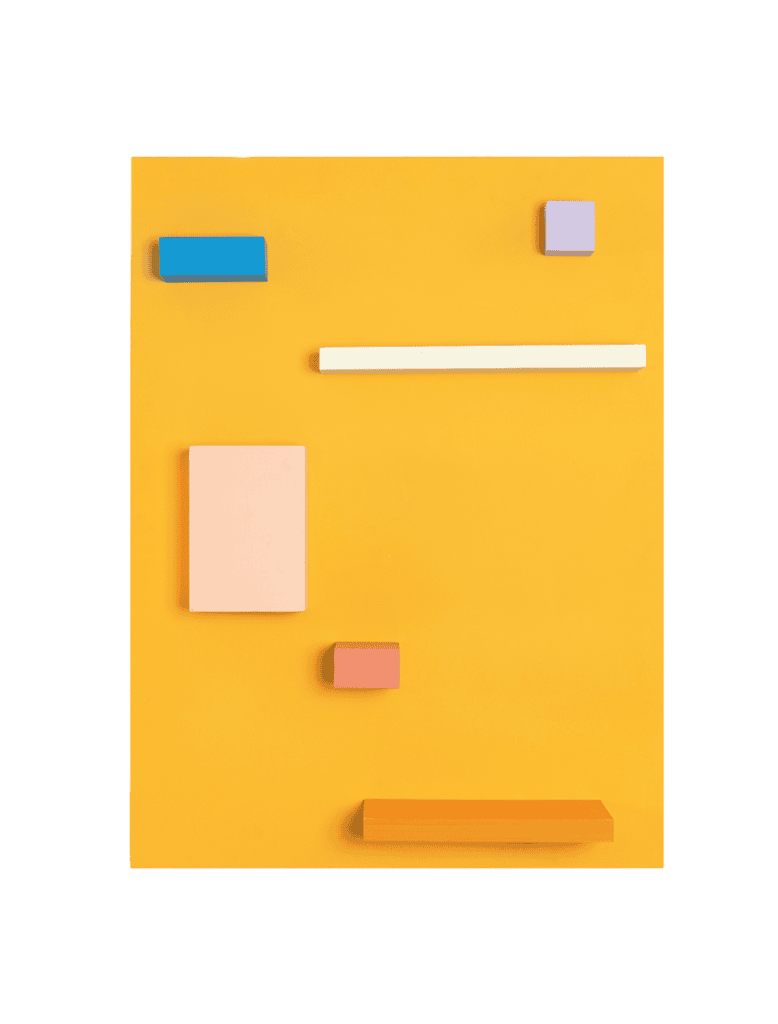 studio roof Mondriaan Yellow Shelves Atelier Toit Mondriaan Yellow Shelves Wandplanken