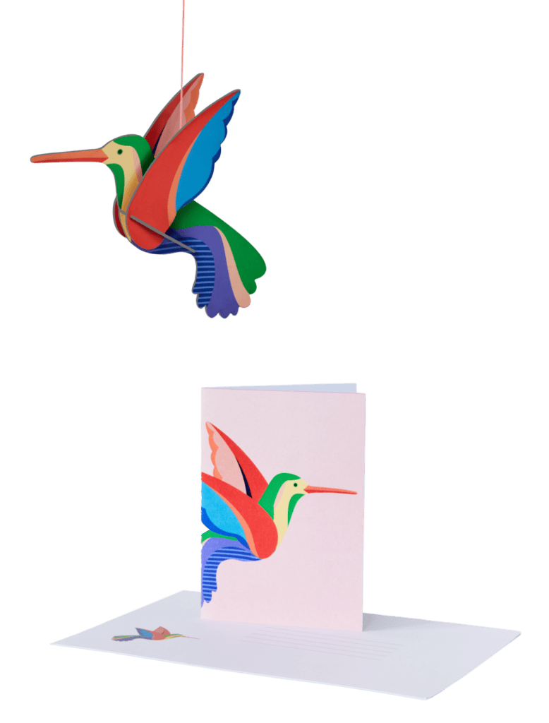 studio roof Pop Out Card Hummingbird Thema's Pop Out Card Hummingbird Vogels