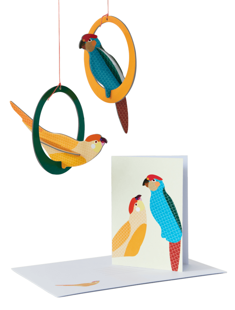 studio roof Pop Out Card Parakeets Thema's Pop Out Card Parakeets Vogels