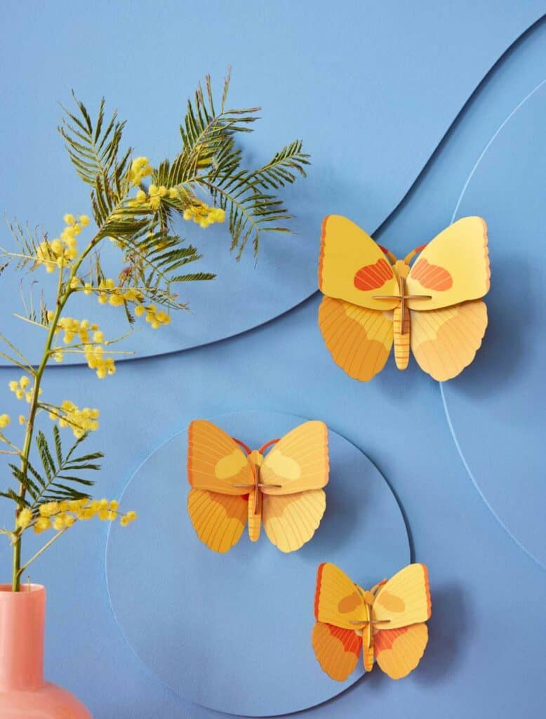Studio Roof Yellow Butterflies Set Of 3 Thema's Yellow Butterflies Set Of 3 Vlinders