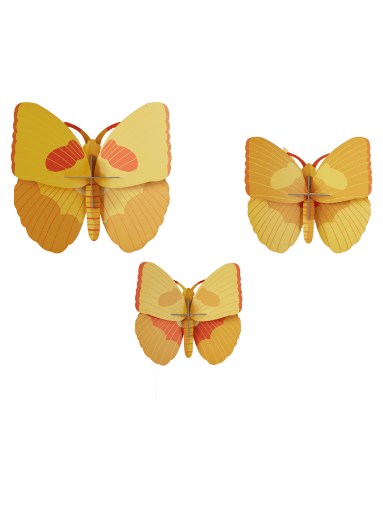 studio roof Yellow Butterflies set of 3 Thema's Yellow Butterflies set of 3 Vlinders