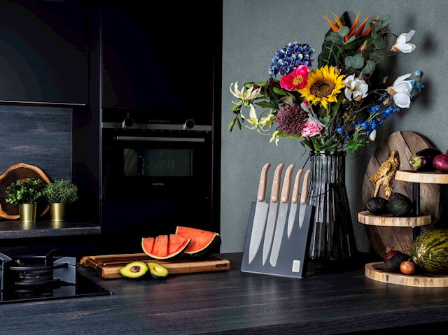 style de vie Innovation Line Koksmessenset Eikenhout met Magn. Messenblok