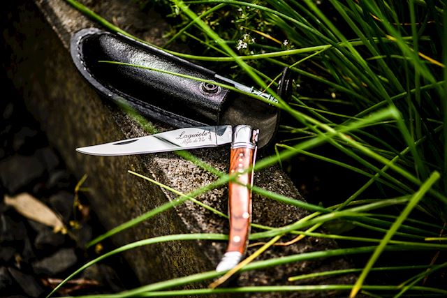 style de vie Luxury Line Zakmes Roos met leren hoesje en aanzetstaal