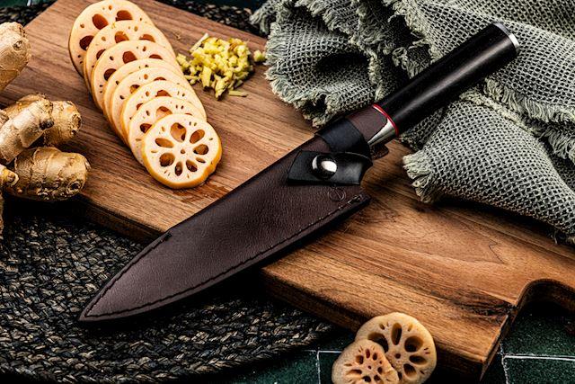 style de vie Forged lederen hoes koksmes 16 cm