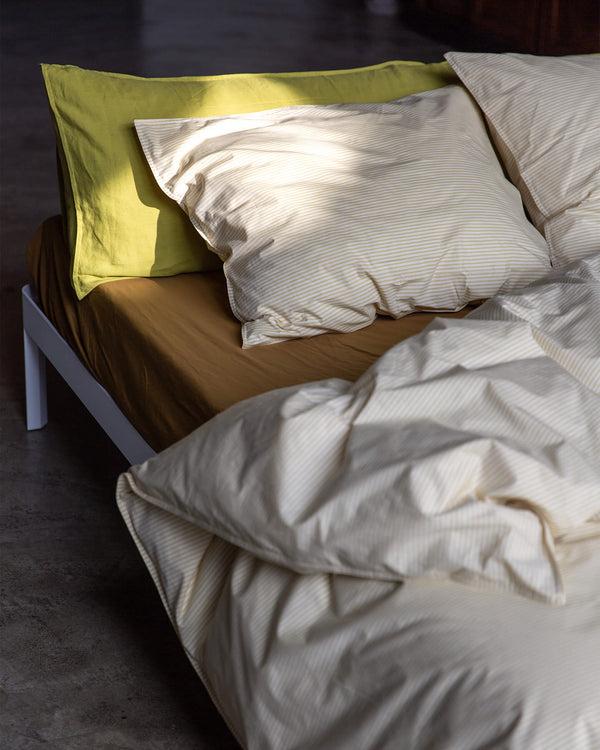Suite702 Beddengoed Set Katoen Streep Lemon Ecru