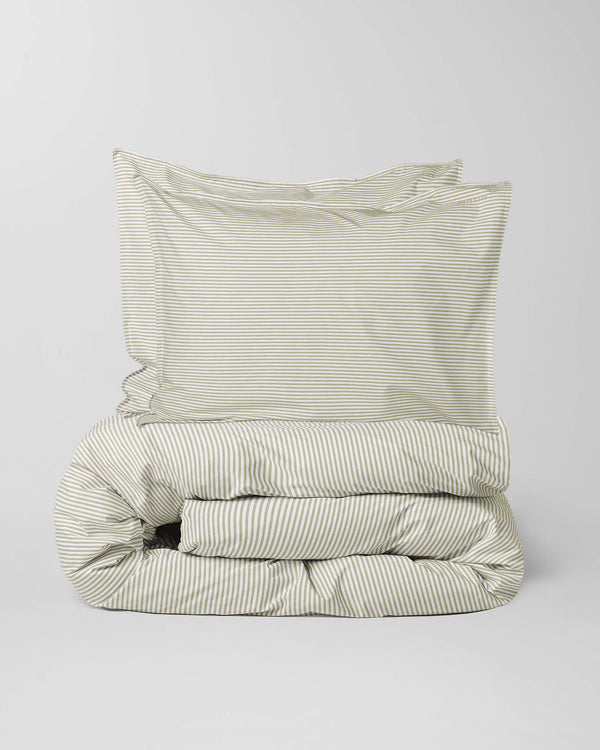 suite702 Beddengoed Set Katoen Streep Olive Ecru