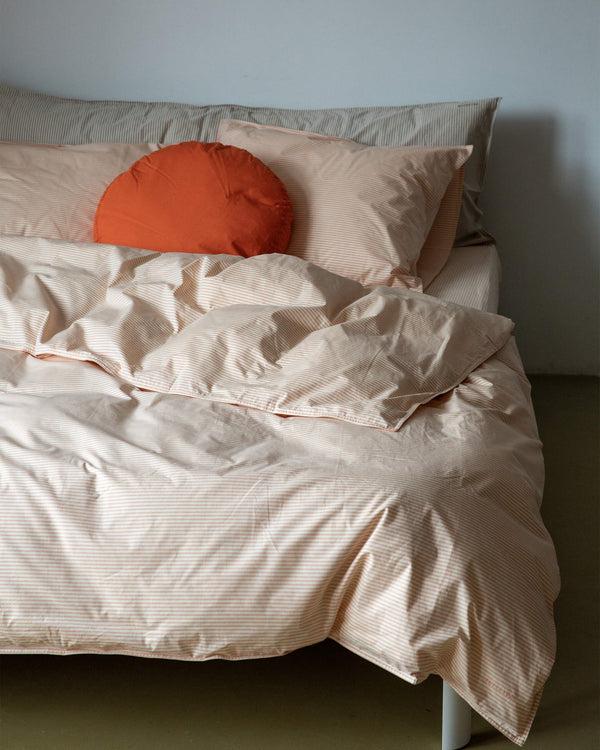 Suite702 Beddengoed Set Katoen Streep Peach Ecru