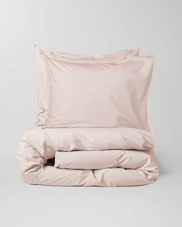 suite702 Beddengoed Set Katoen Streep Peach Ecru