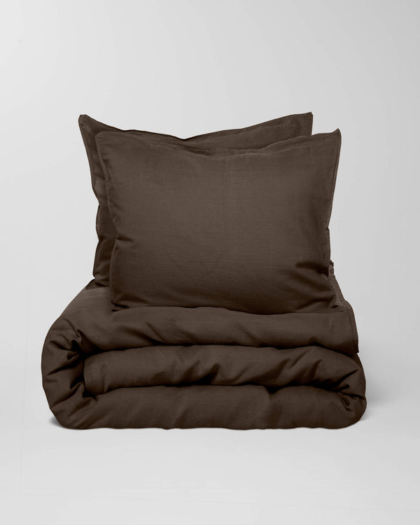 suite702 Beddengoed Set Linnen Dark Brown