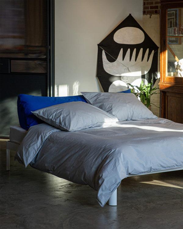 Suite702 Dekbedovertrek Katoen Streep Blue Ecru