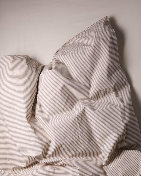 suite702 Dekbedovertrek Katoen Streep Brown Ecru
