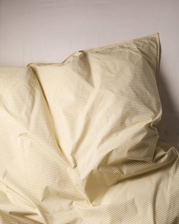 suite702 Dekbedovertrek Katoen Streep Lemon Ecru