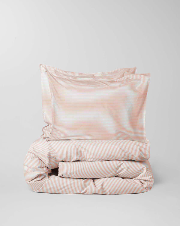 Suite702 Dekbedovertrek Katoen Streep Peach Ecru