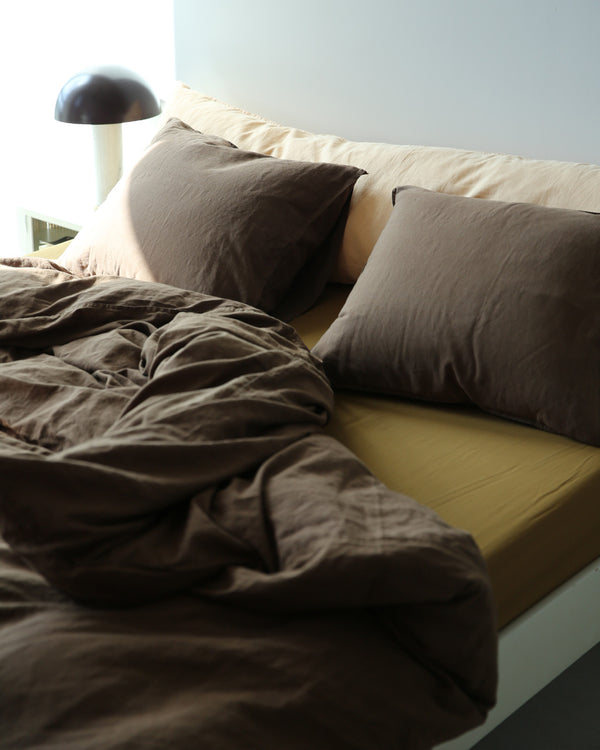 Suite702 Dekbedovertrek Linnen Dark Brown