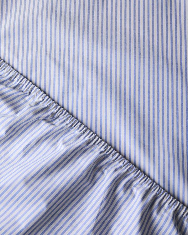 suite702 Hoeslaken Katoen Streep Blue Ecru