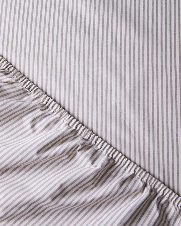 suite702 Hoeslaken Katoen Streep Brown Ecru