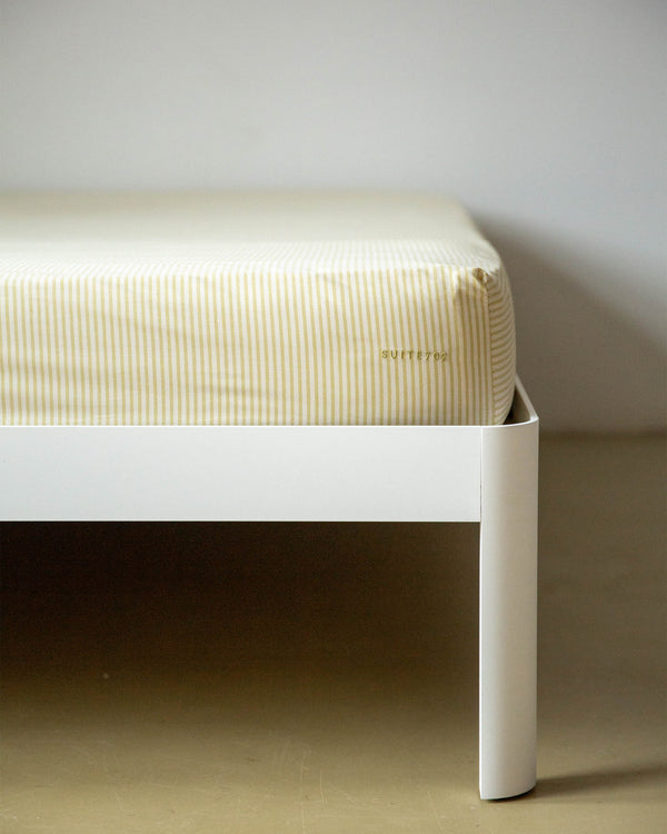 Suite702 Hoeslaken Katoen Streep Lemon Ecru